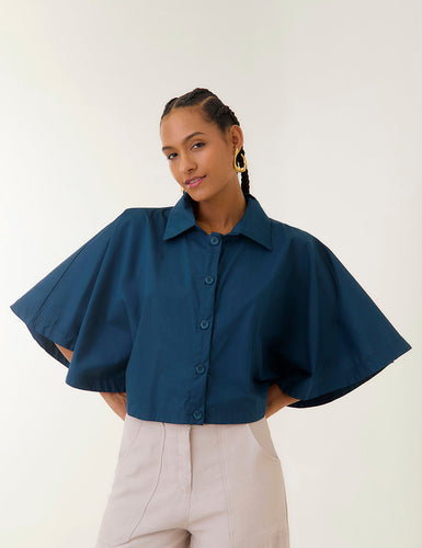 Blusa Capa - Azul