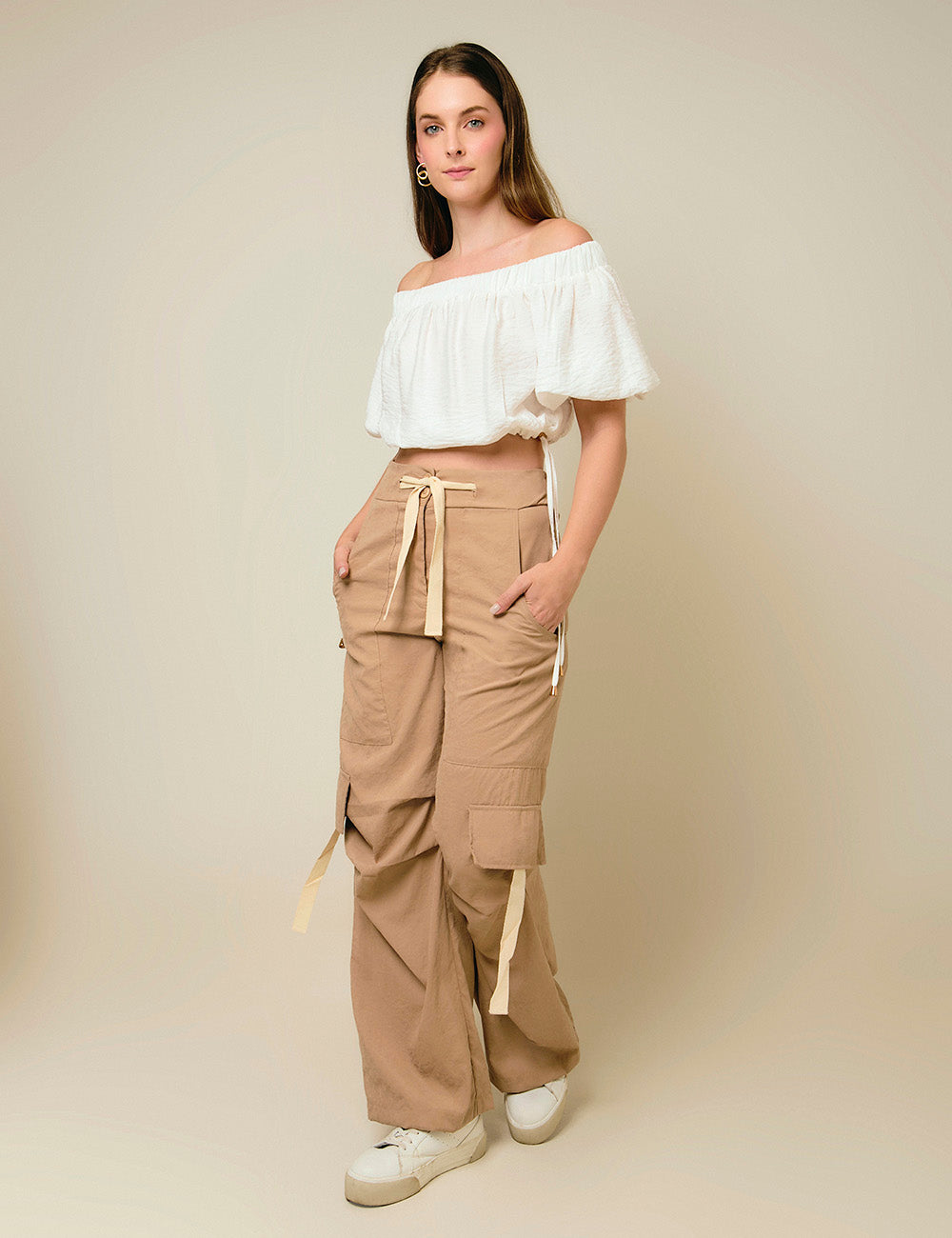 Pantalón Cargo - Camel