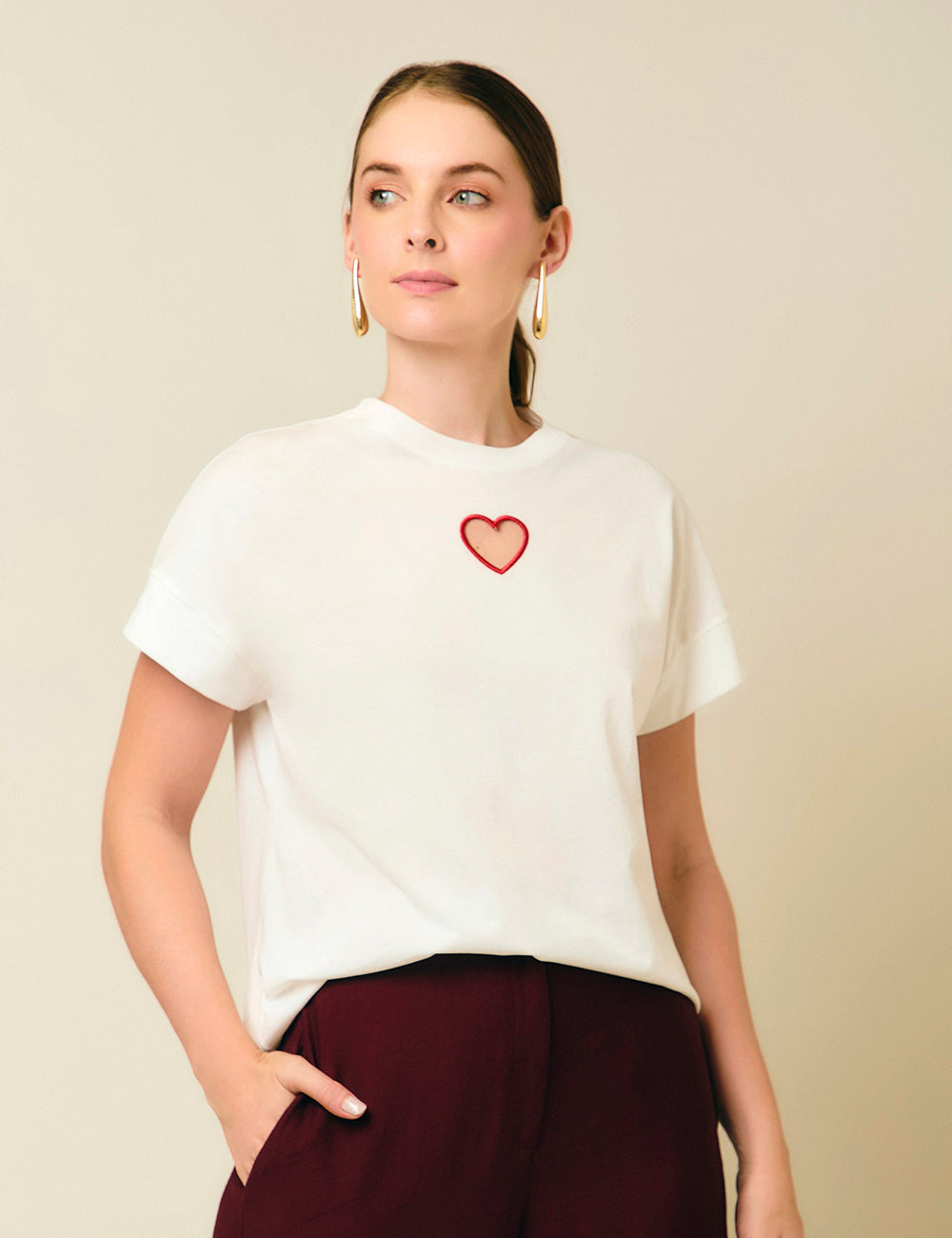 Camiseta Life - Marfil