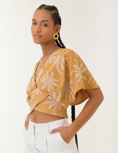 Crop Top Entre Palmas - Mostaza