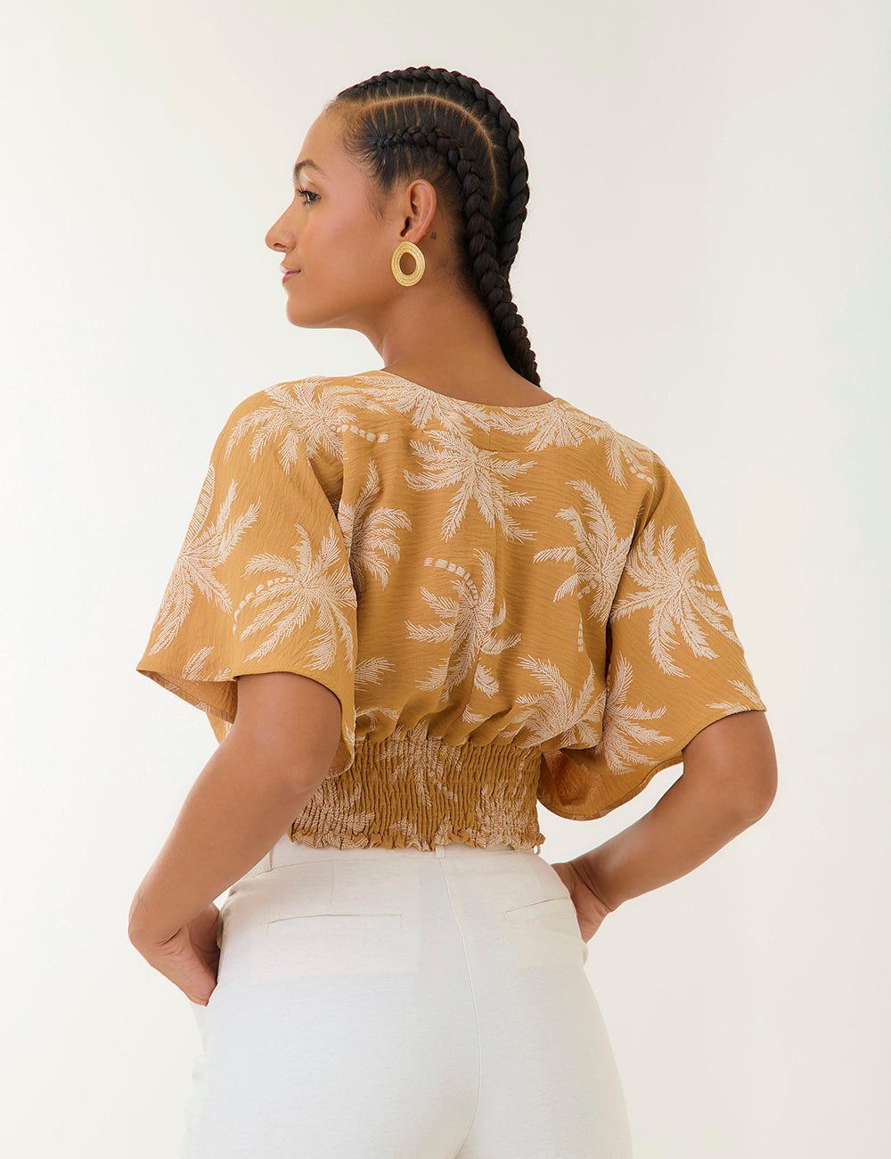 Crop Top Entre Palmas - Mostaza