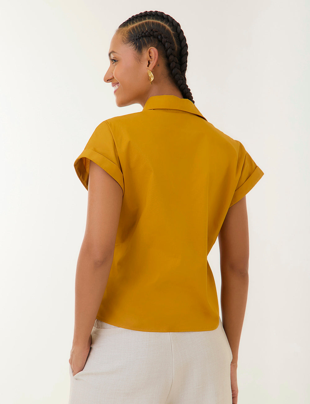 Blusa Poplin - Mostaza