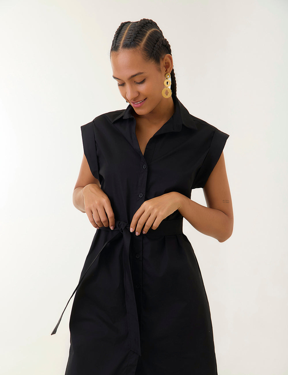 Vestido Poplin- Negro