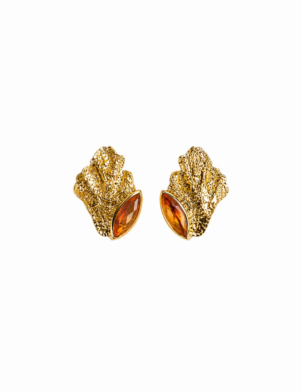 Aretes Coral - Dorado