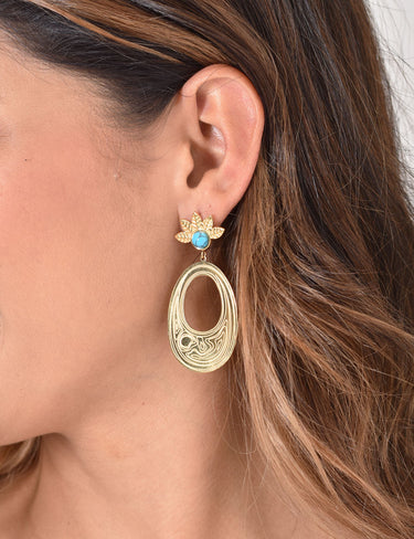 Aretes Turquesa - Dorado