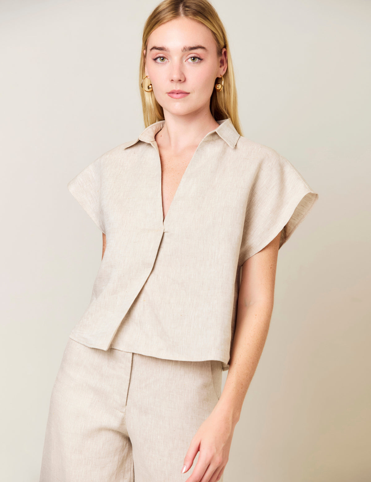 Blusa Lino Puro - Arena