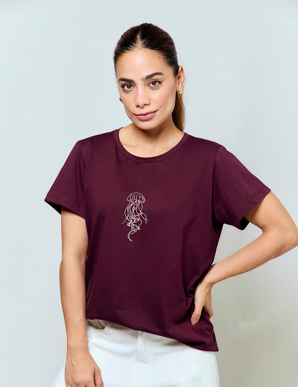 Camiseta a-mar - Berenjena Medusa