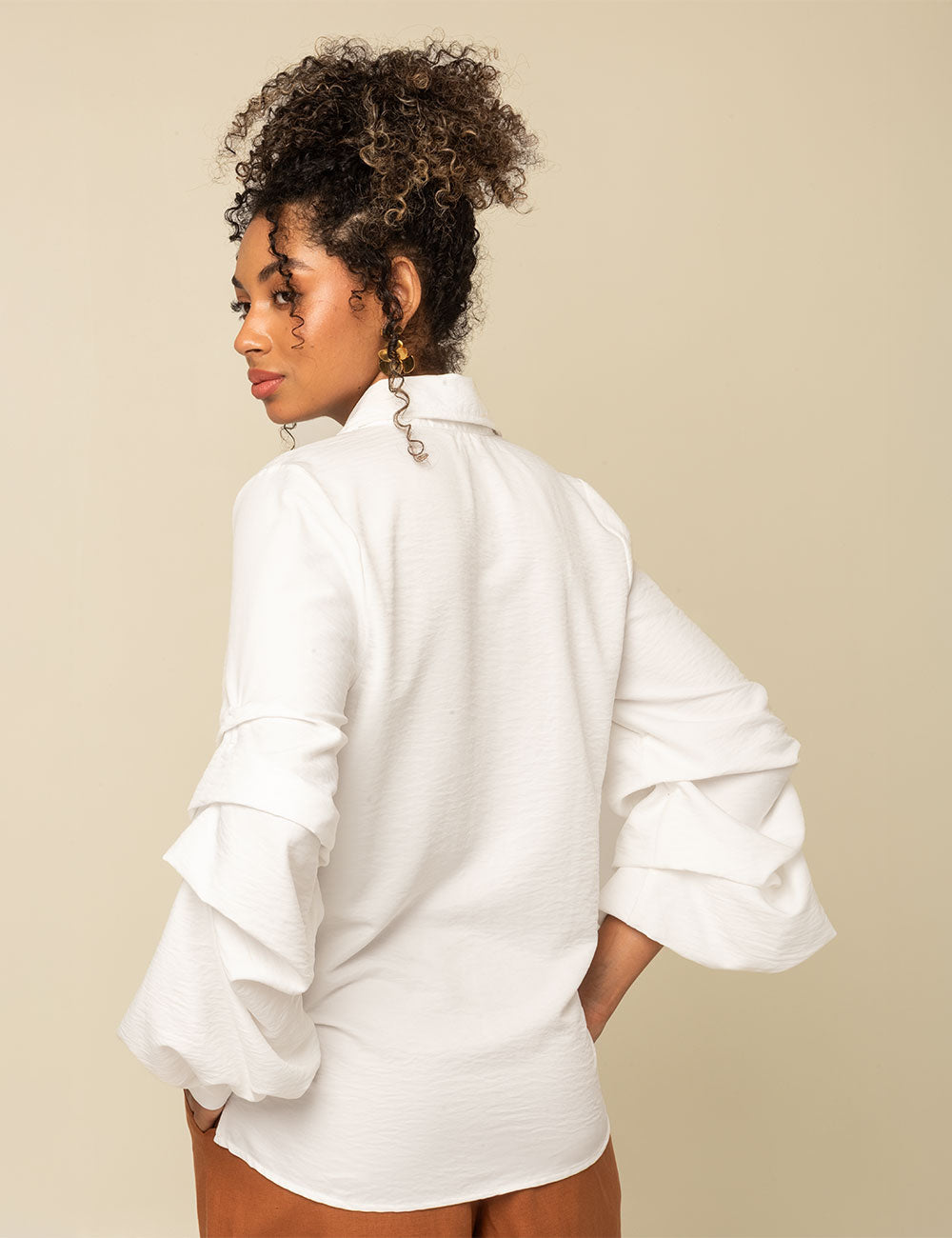 Blusa Drapé - Marfil