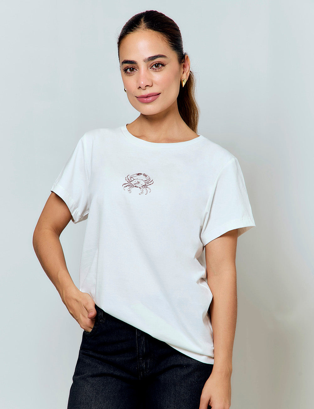 Camiseta a-mar - Marfil Cangrejo