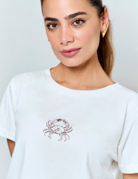 Camiseta a-mar - Marfil Cangrejo