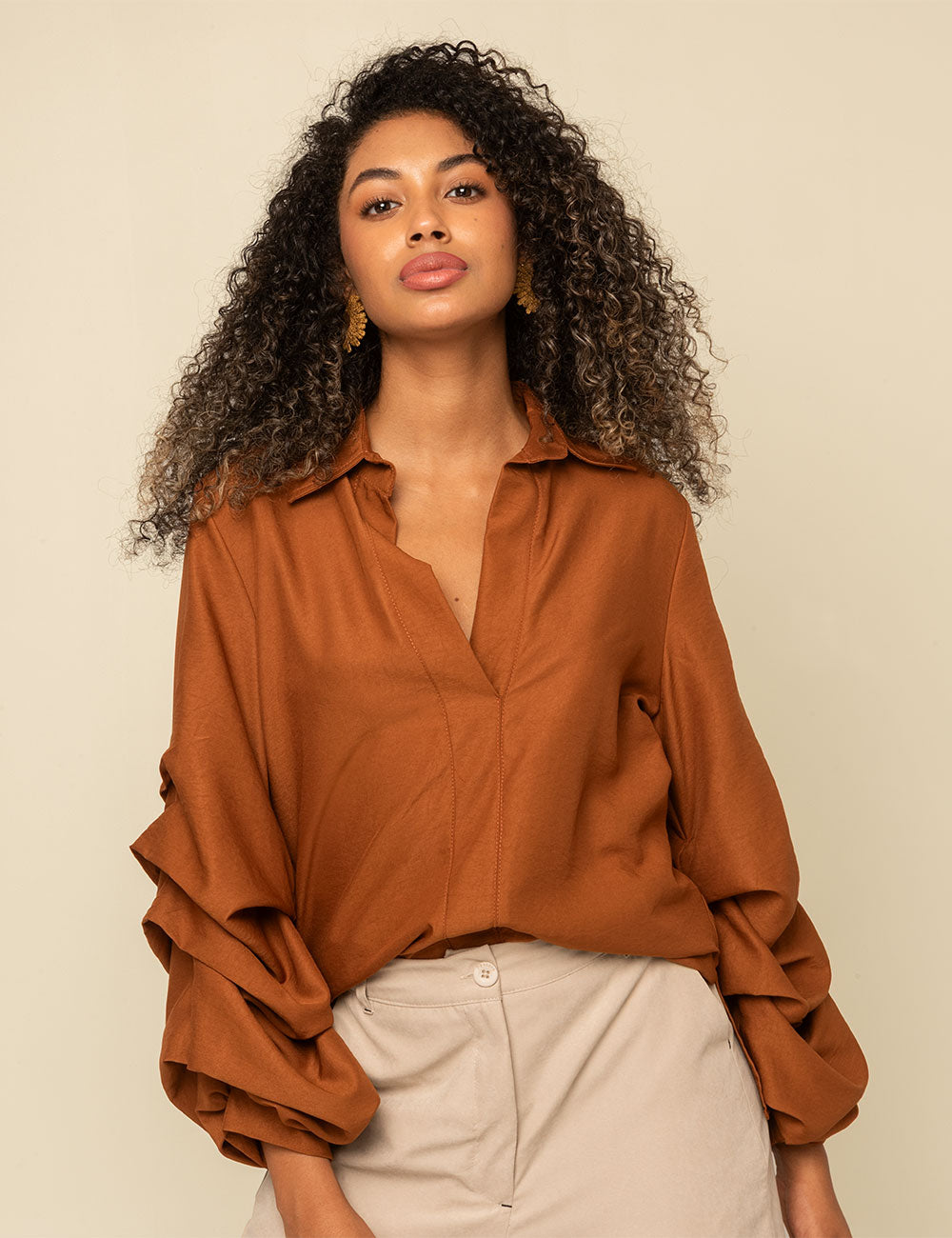 Blusa Drapé - Terracota
