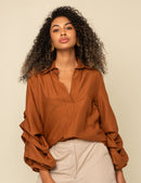 Blusa Drapé - Terracota