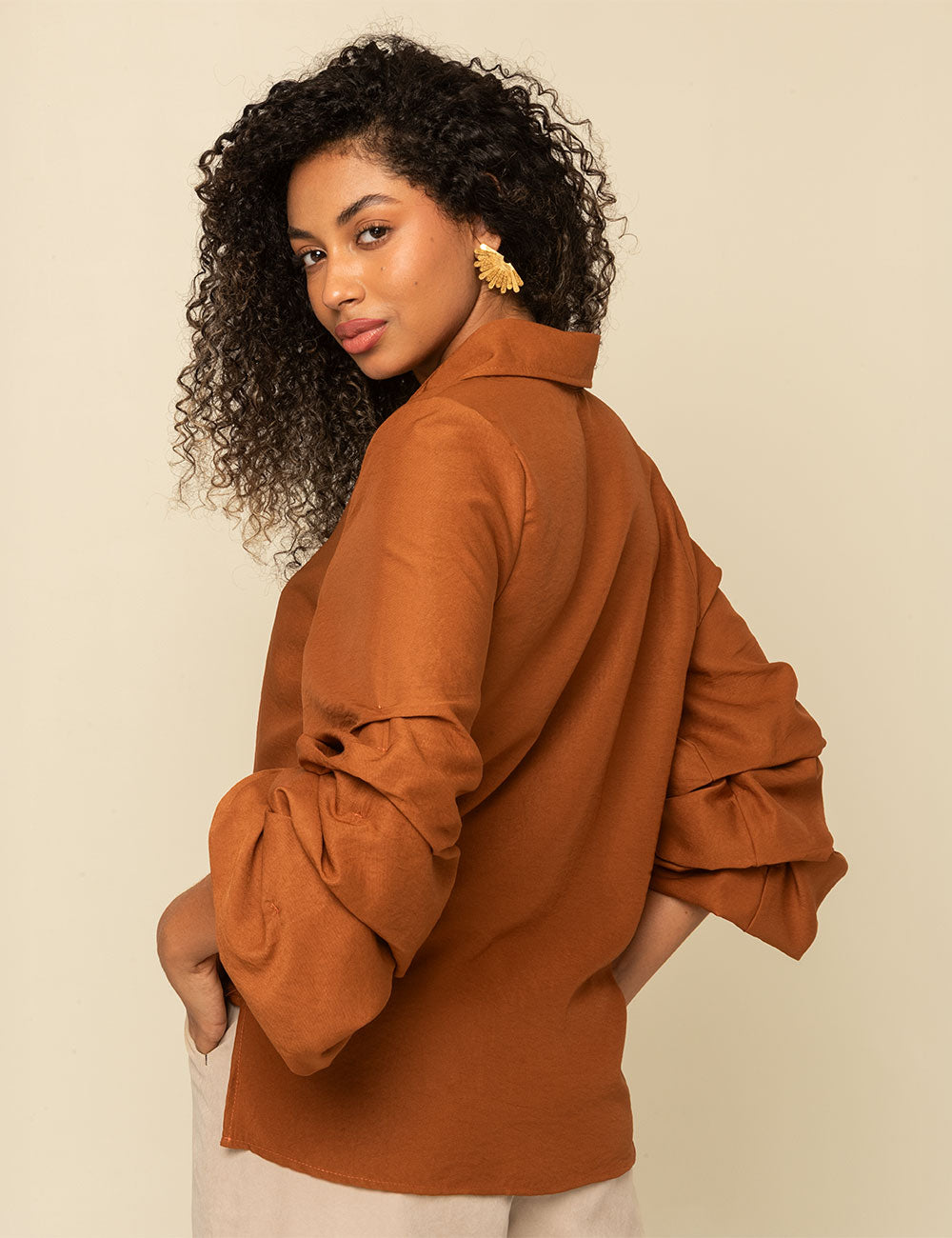 Blusa Drapé - Terracota