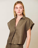 Blusa Lino Puro - Verde