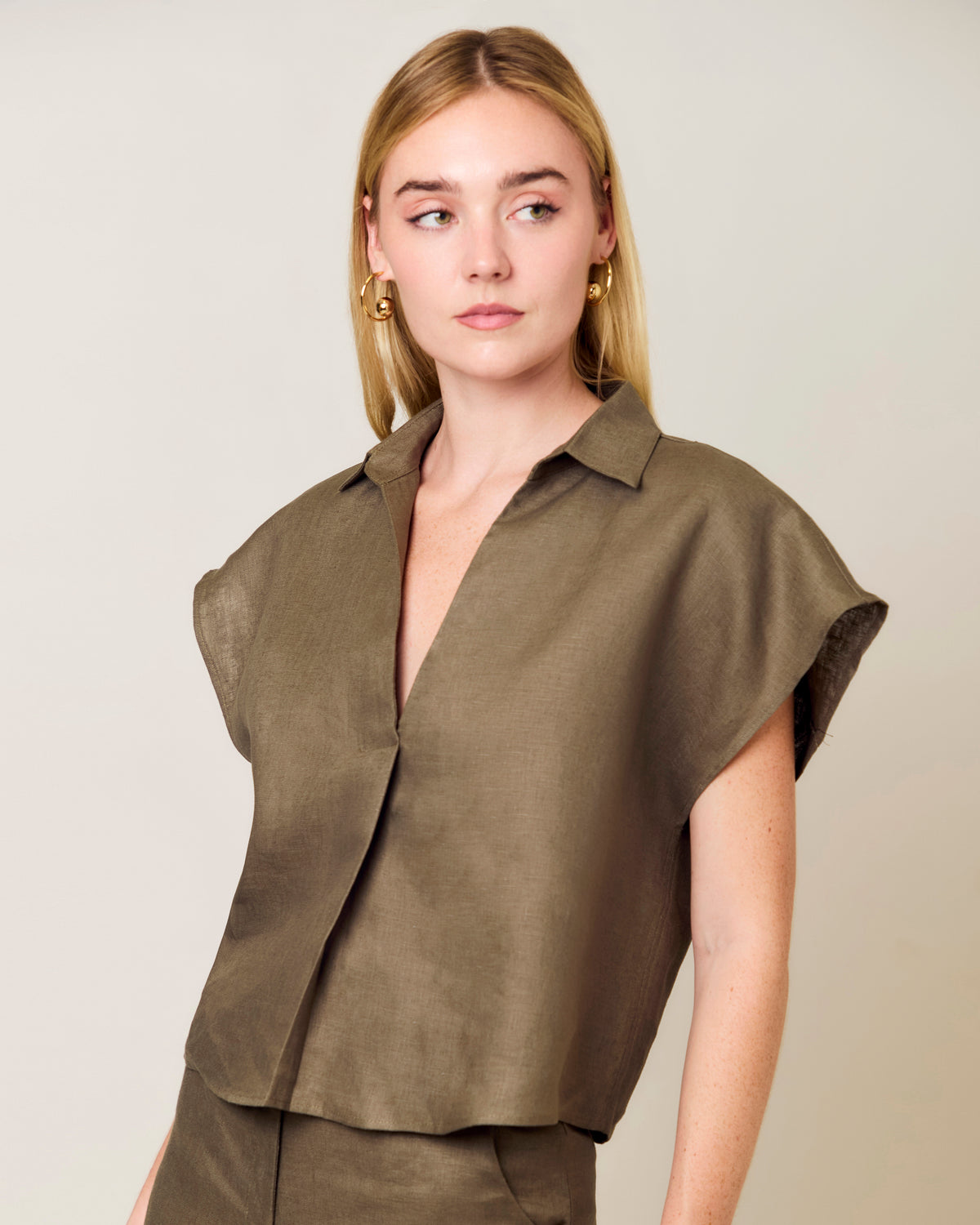 Blusa Lino Puro - Verde