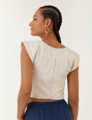 Crop Top Bordado - Arena