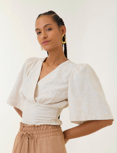 Blusa Bordada - Arena