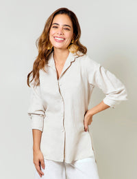 Camisero Lino Puro - Arena