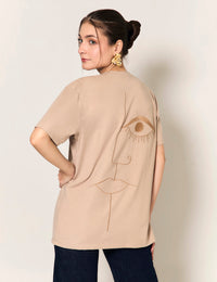 Camiseta Bordada - Arena