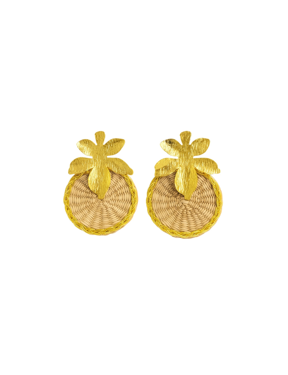 Aretes Flora - Dorado
