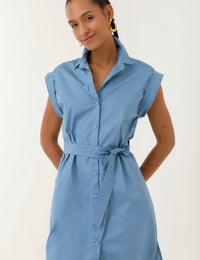 Vestido Poplin - Azul C.