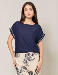 Blusa "Solo sonríe" - Azul