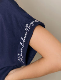 Blusa "Solo sonríe" - Azul