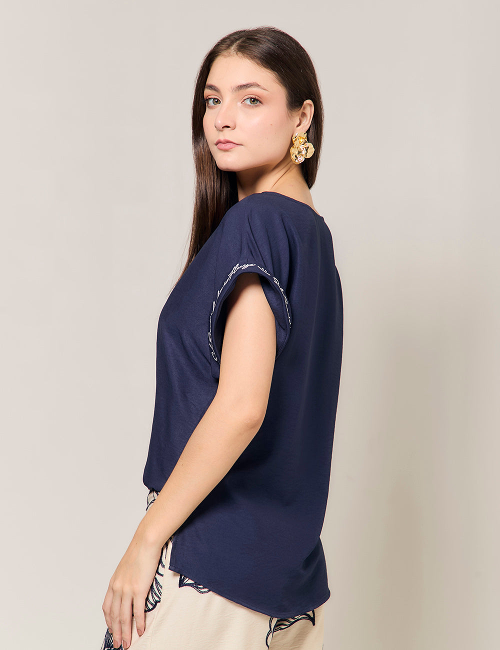 Blusa "Solo sonríe" - Azul