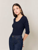Blusa Rib - Azul