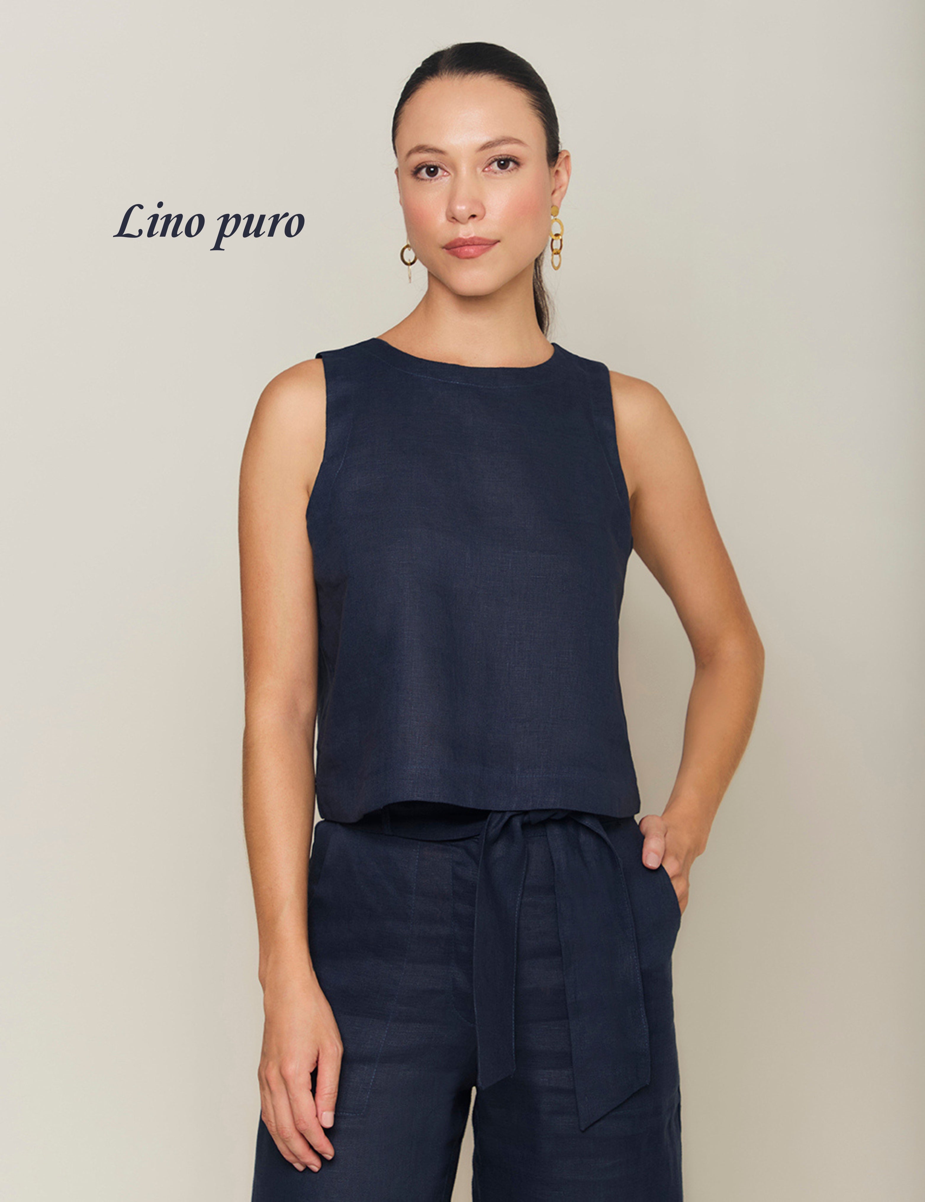 Básica Lino Puro - Azul