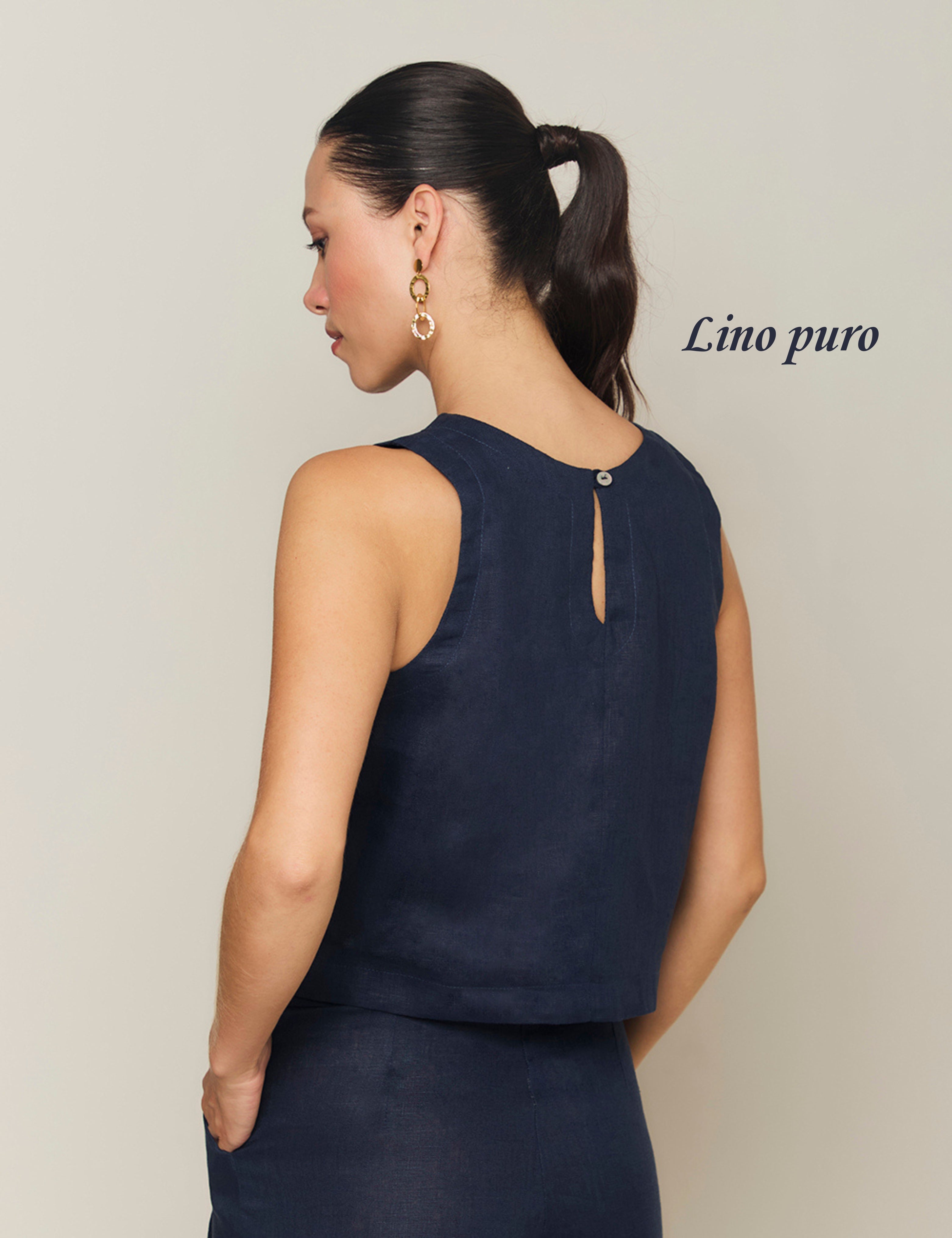 Básica Lino Puro - Azul