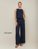 Pantalón Lino Puro - Azul
