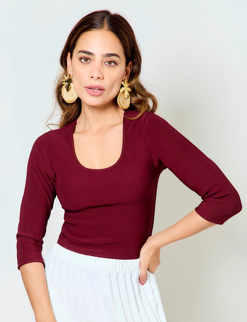 Blusa Rib - Berenjena