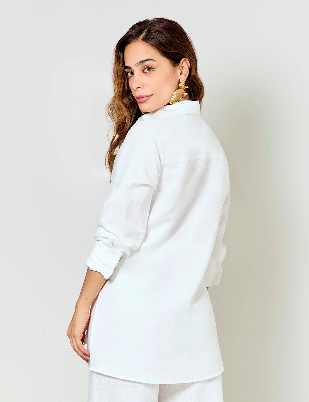 Camisero Lino Puro - Blanco