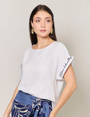 Blusa "Solo sonríe" - Blanco