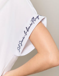 Blusa "Solo sonríe" - Blanco