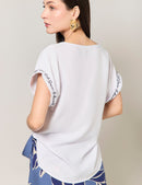 Blusa "Solo sonríe" - Blanco