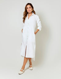 Vestido Lino Puro - Blanco