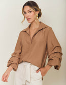 Blusa Drapé - Camel