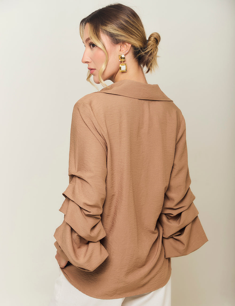 Blusa Drapé - Camel