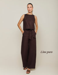 Pantalón Lino Puro - Café