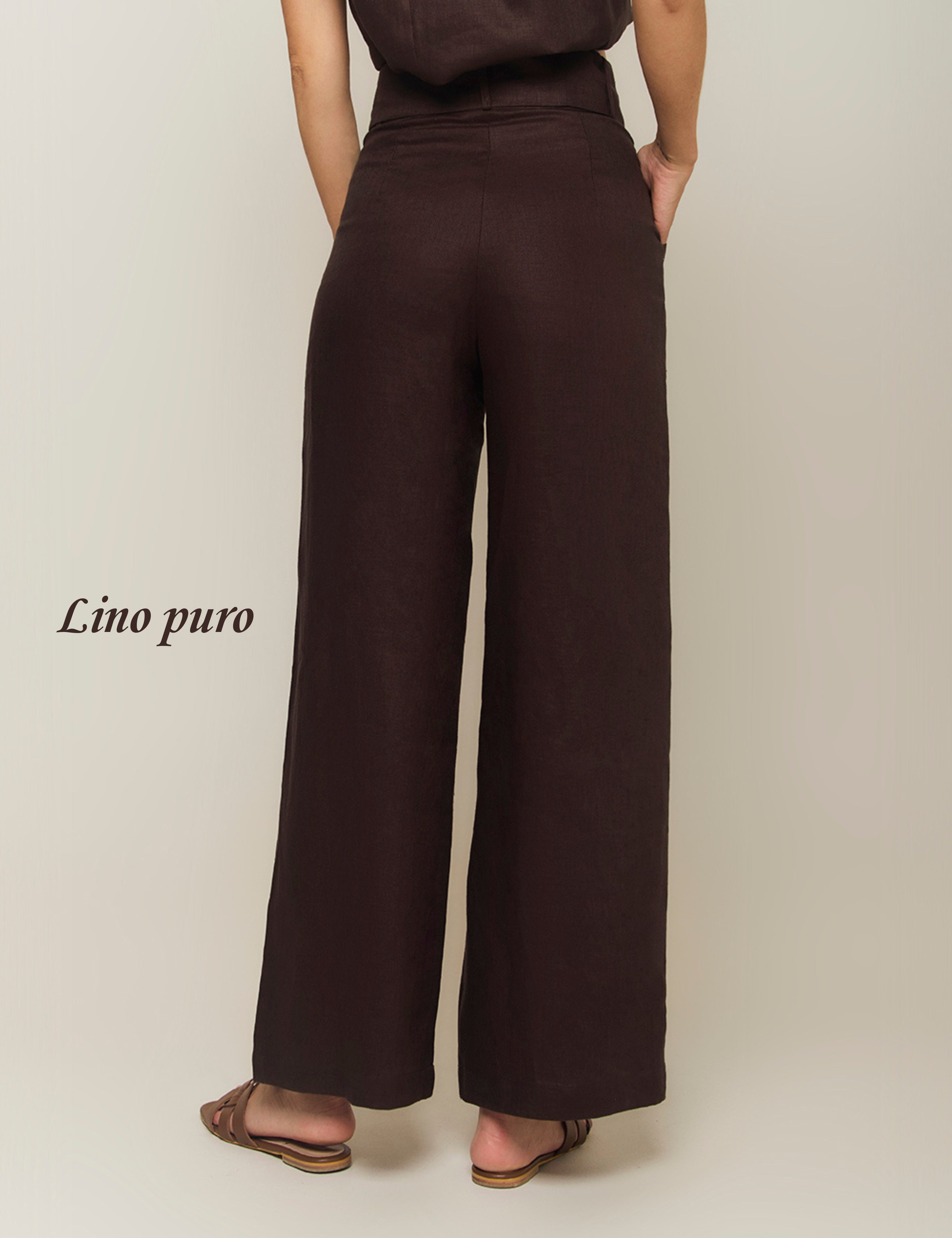 Pantalón Lino Puro - Café