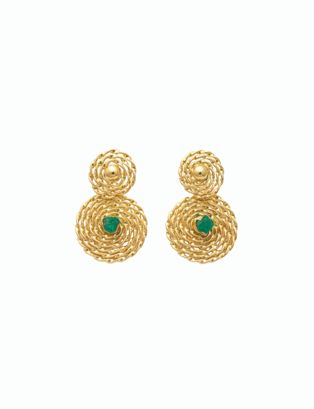 Aretes Emerald - Dorado