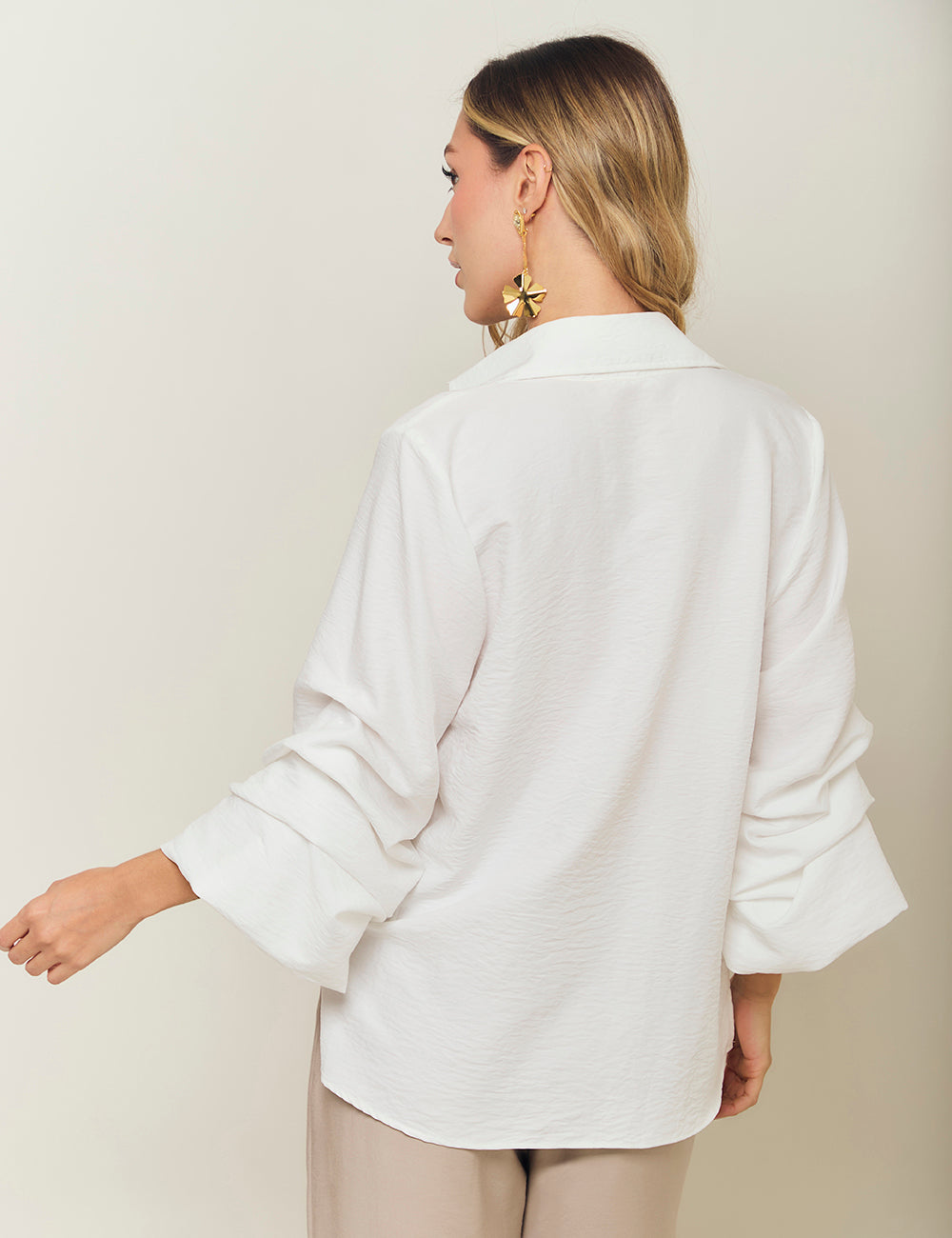 Blusa Drapé - Marfil