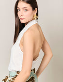 Blusa Halter - Marfil