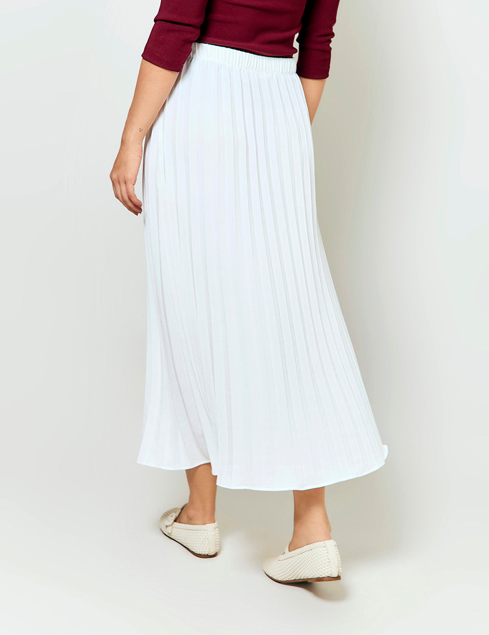 Falda Plisada - Marfil