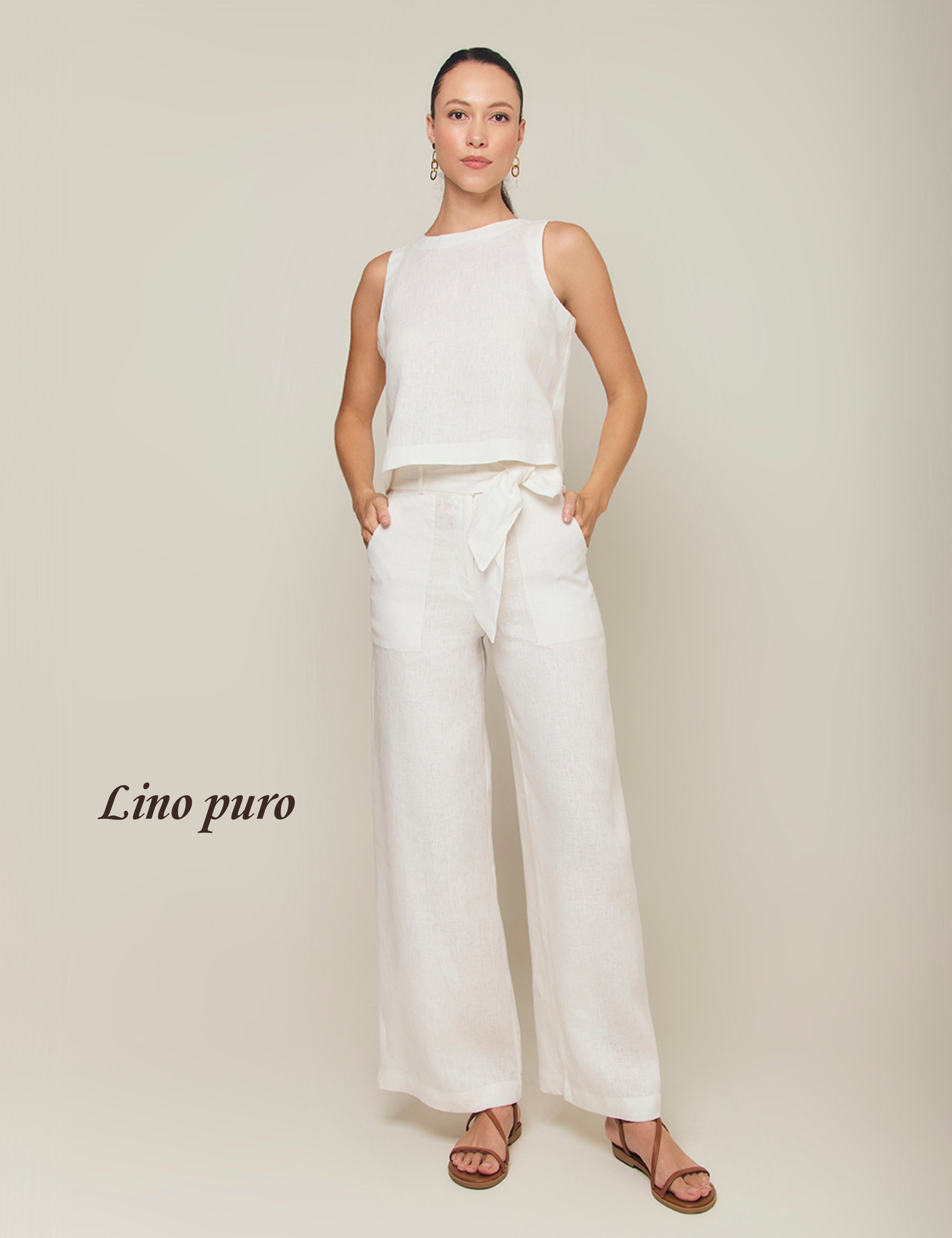 Pantalón Lino Puro - Marfil