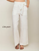 Pantalón Lino Puro - Marfil