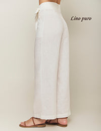 Pantalón Lino Puro - Marfil