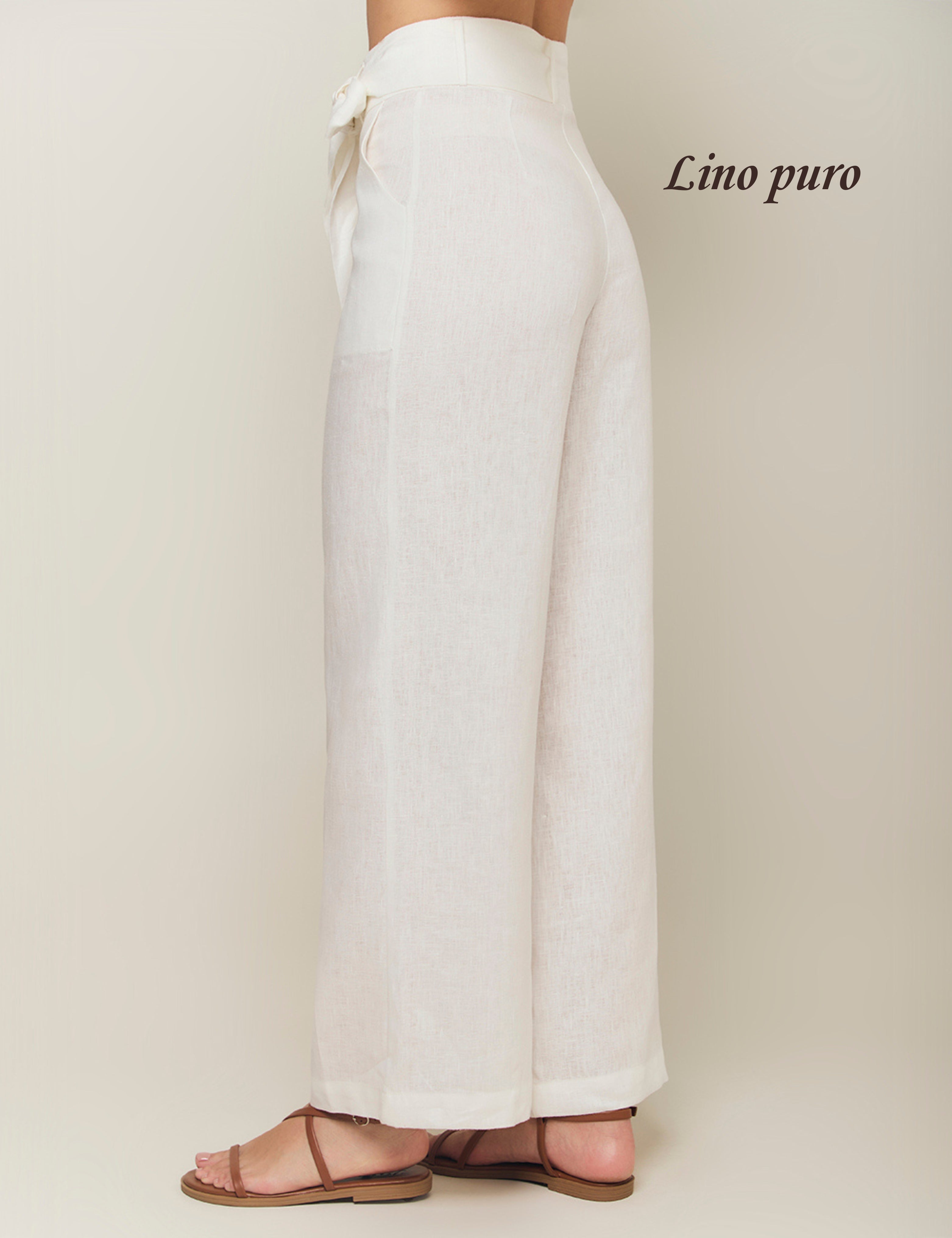 Pantalón Lino Puro - Marfil